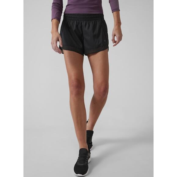 Athleta Small S Black Mesh Racer Run Shorts 4" Inseam Running Workout Liner - Picture 12 of 13